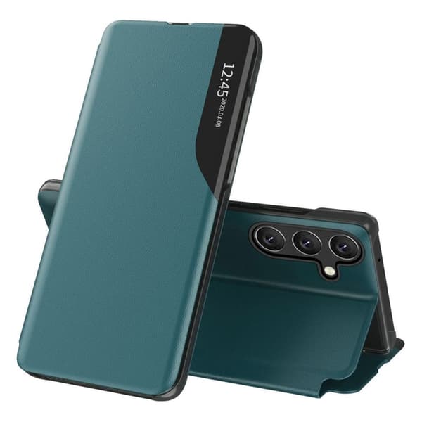 Samsung Galaxy A27 5G Stand View Window PU Leather Cover - Green