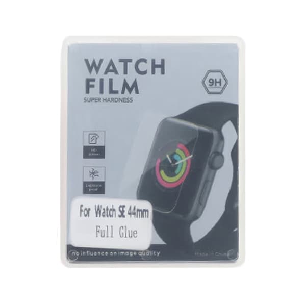 Screen Protector Apple Watch SE 44mm Full Coverage Tempered Glass - Black
