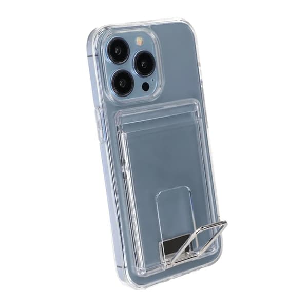 Rvelon Case Card Holder and for iPhone 15 Pro - Clear