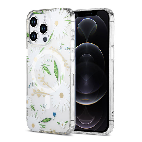 iPhone 12 Pro Max Case MagSafe - Flowers White