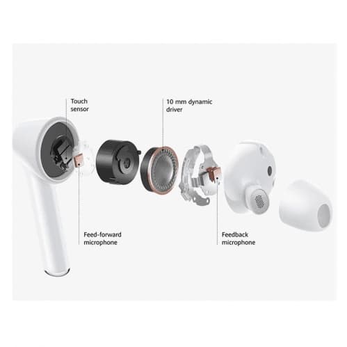 Original Huawei FreeBuds 3i True Trådlösa Hörlurar - Ceramic White Svart