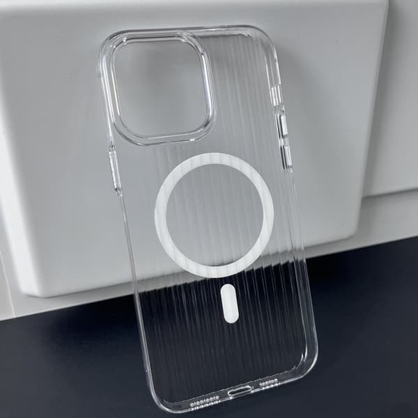 iPhone 12 Pro Max Mobile Case Corrugated - Transparent