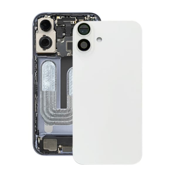 iPhone 16 Plus Back Glass with Magnet and Camera Lens - White