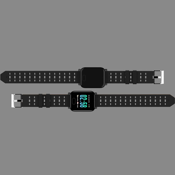 A6 Smartwatch för Träning & Hälsa - Svart