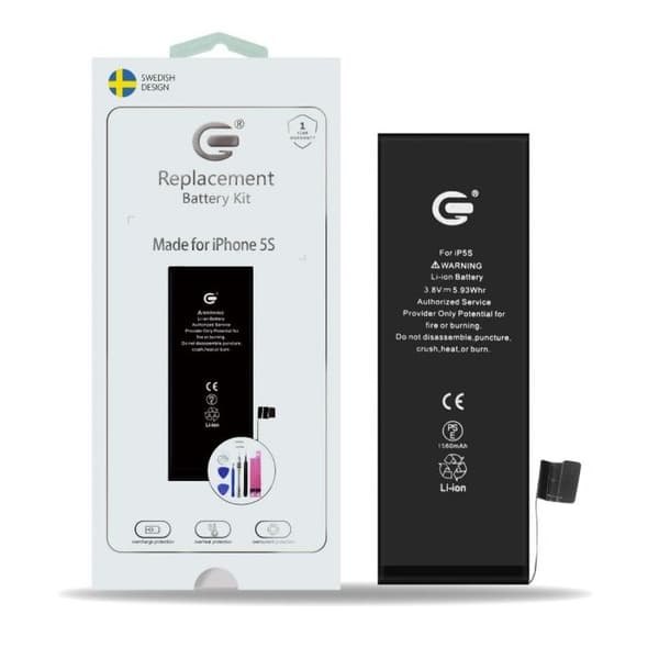 iPhone 5s Komplett Batterikit Svart