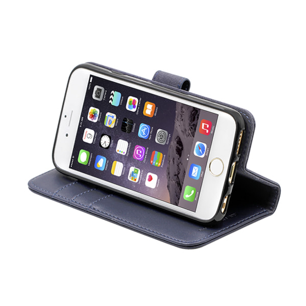 iPhone 6/6S Plånboksfodral Läder med Stativ - Blå