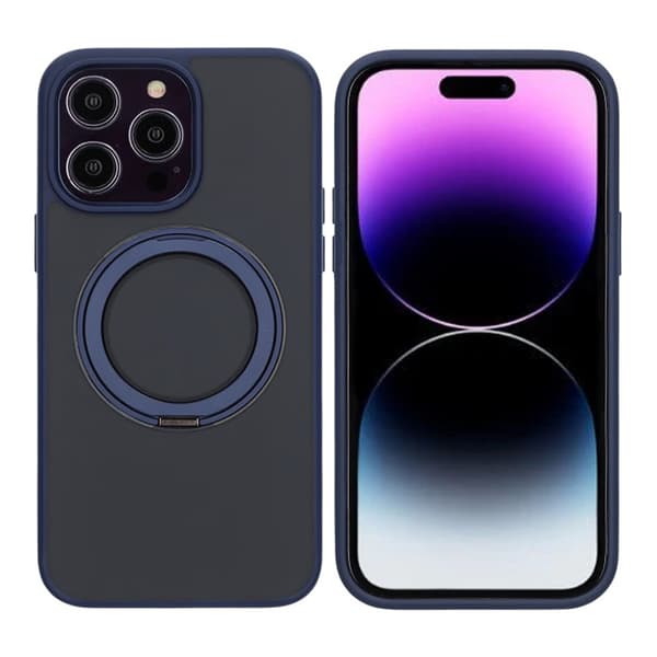 Matte case 360 ​​rotating bracket Mobile Phone Case For iPhone 14 Pro Max Blue