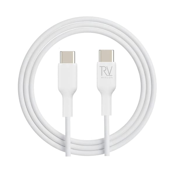 Rvelon USB-C till USB-C Kabel 1m - Vit