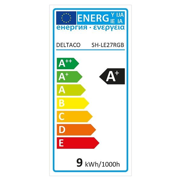 Deltaco Smart Home RGB LED-lampa E27, WiFi Dimbar