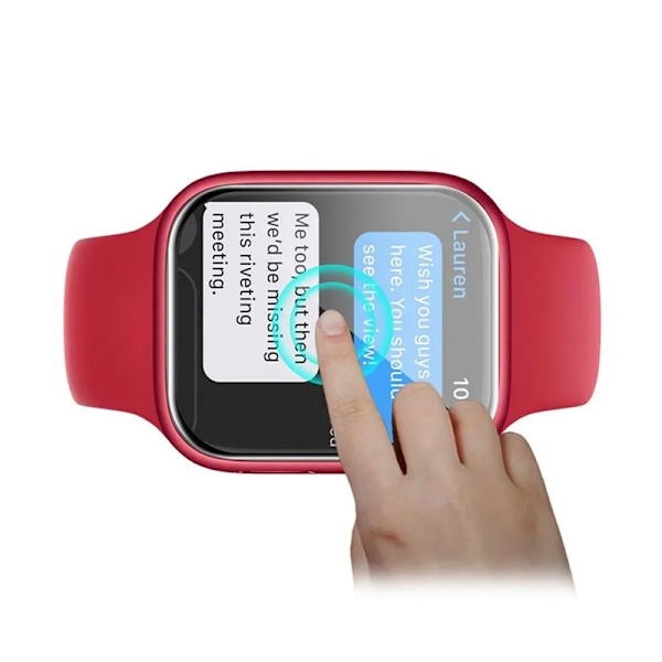 Skärmskydd Apple Watch Series 9 41mm - Härdat Glas Svart