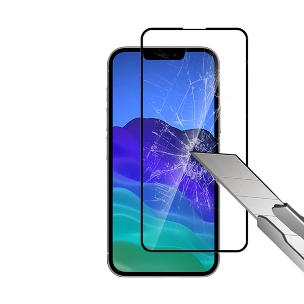 Skärmskydd iPhone 13 Pro Max/14 Plus - 3D Härdat Glas Svart