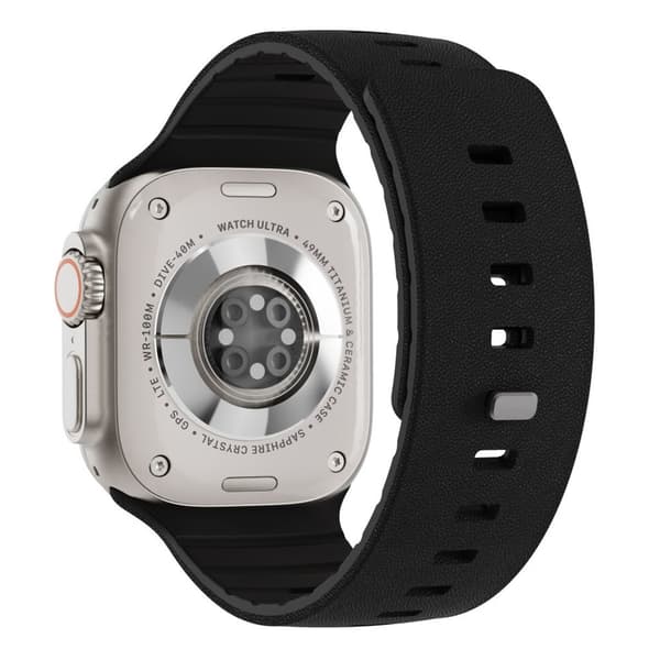 Apple Watch 42/41/40/38mm Textured Silicone Watch Strap - Black