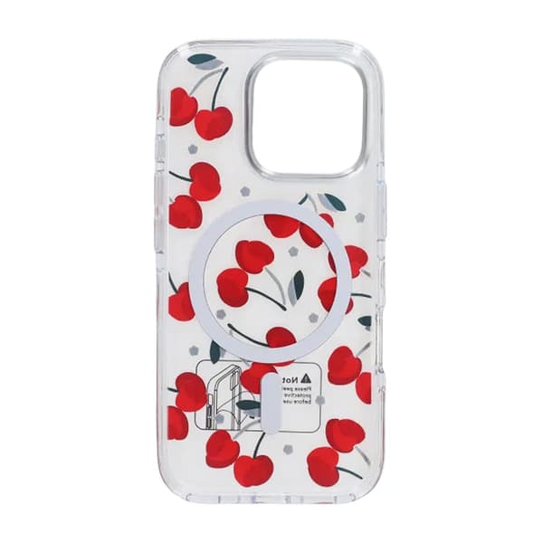 Mobile case Magsafe for iPhone 16 Pro - Transparent with cherry