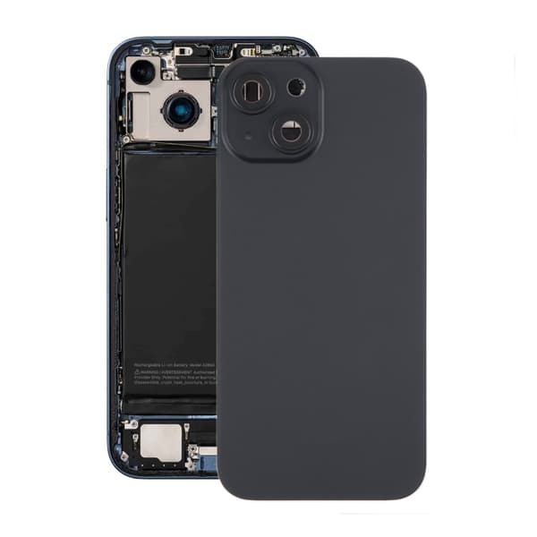 iPhone 15 Back Glass with Magnet and Camera Lens - Black
