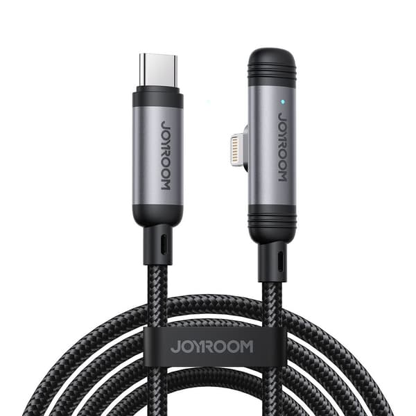 Joyroom USB-C to Lightning angled fast charging cable 30W, 1.2m - Black