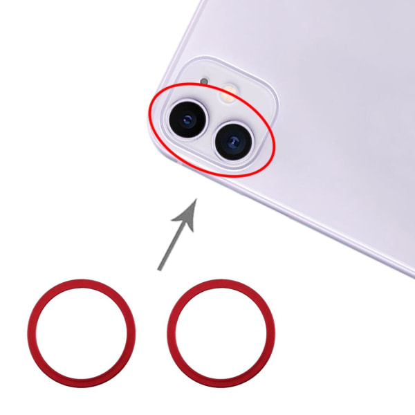 iPhone 11 Kameraring (2-pack) - Röd