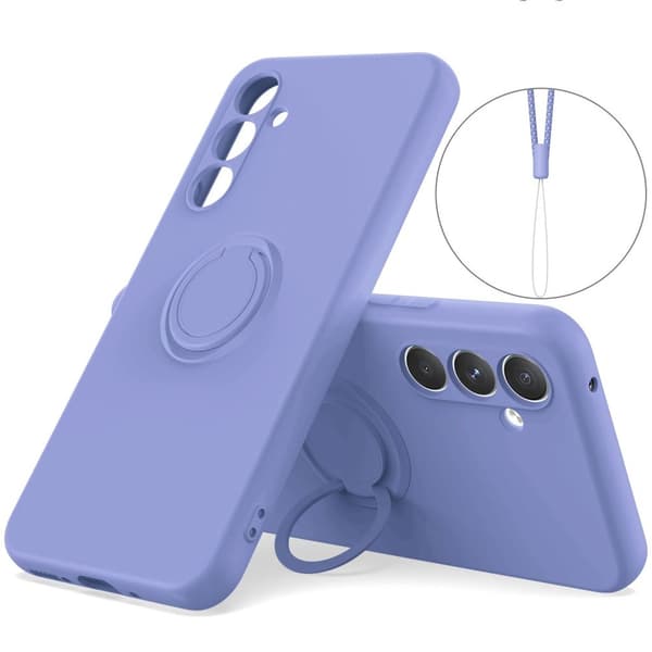 Samsung Galaxy A37 5G Silicone Case Ring Holder - Purple