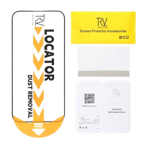 Rvelon Skärmskydd 2.5D Härdat Glas för iPhone 15 Pro - 20-pack med Monteringsram