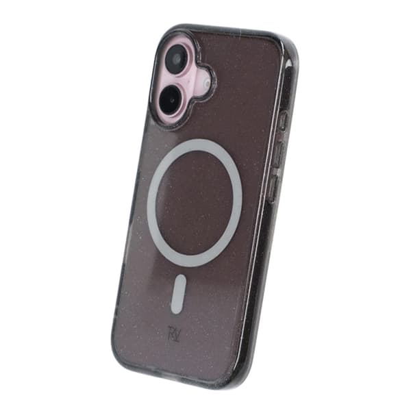 Rvelon Terminator with magsafe Phone Case For iPhone 16 Black Glitter
