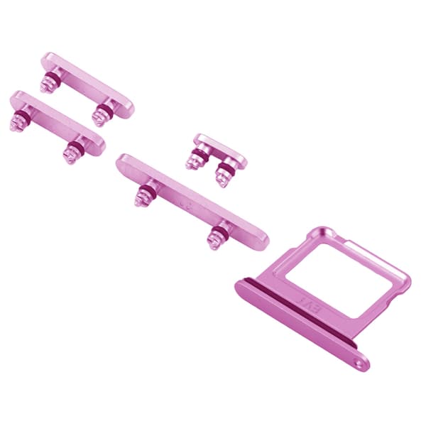 Buttons and SIM Card Holder for iPhone 16 and 16 Plus - Pink