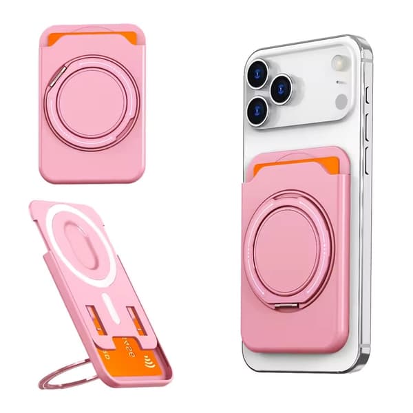 MagSafe korthållare med roterande Ringstativ - Rosa