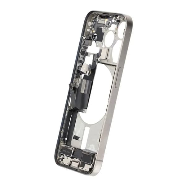 Middle Frame with Small Parts for iPhone 15 Pro - Natural Titanium OEM