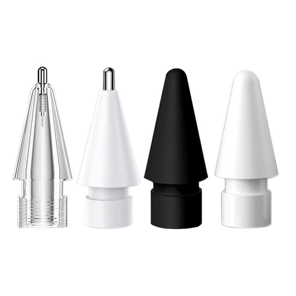 Apple Pencil Gen1 Gen2 tips - 2 white 2 black 2 clear
