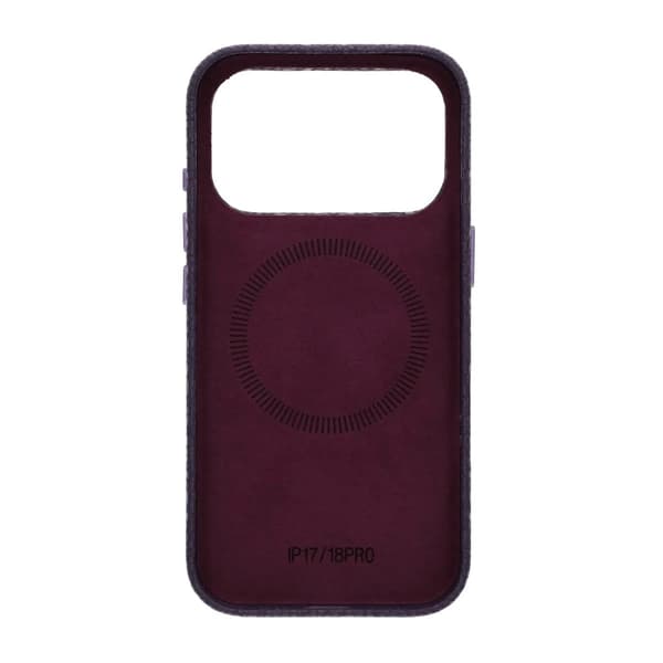 Crystal Grain Full Wrap Magnetic PU Leather Case For iPhone 17 Pro/18 Pro Purple