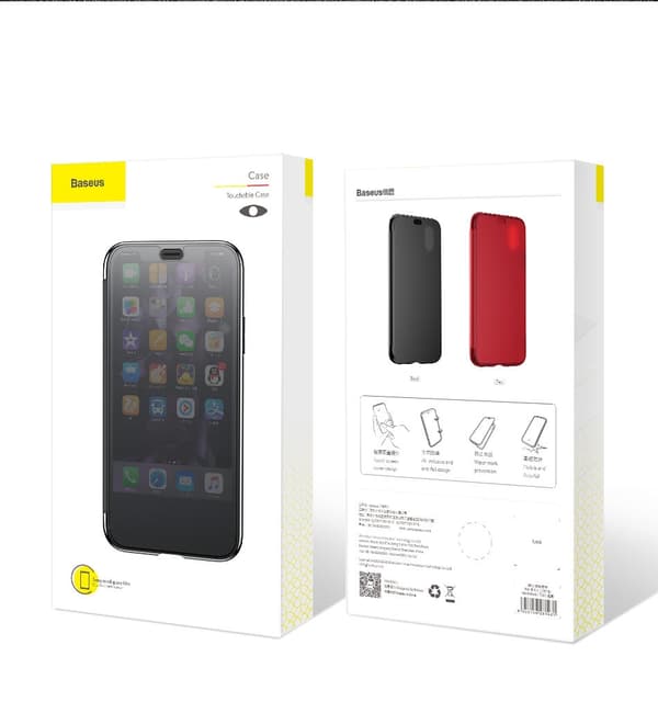 Baseus Touchable Fodral för iPhone XS Max - Röd Svart
