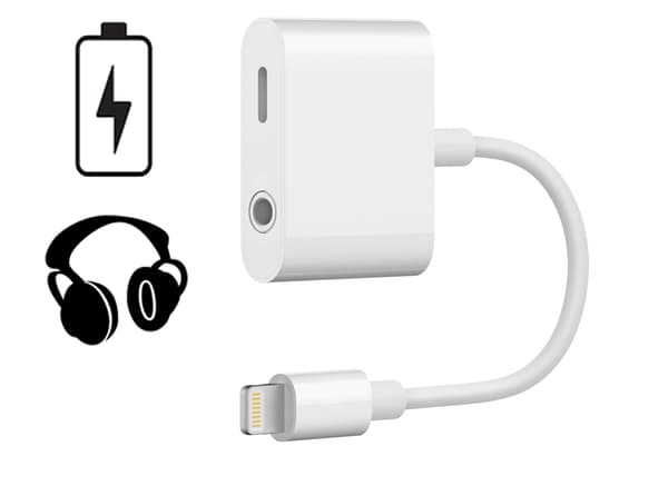 SiGN Lightning to 3.5mm Adapter for Audio & Charging, 12W, 10cm - White