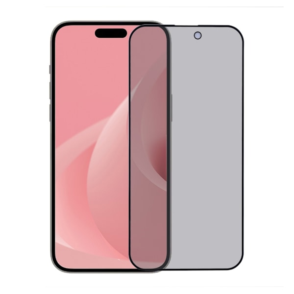 Skärmskydd iPhone 15/16 Plus - Privacy 3D Härdat Glas (miljö)
