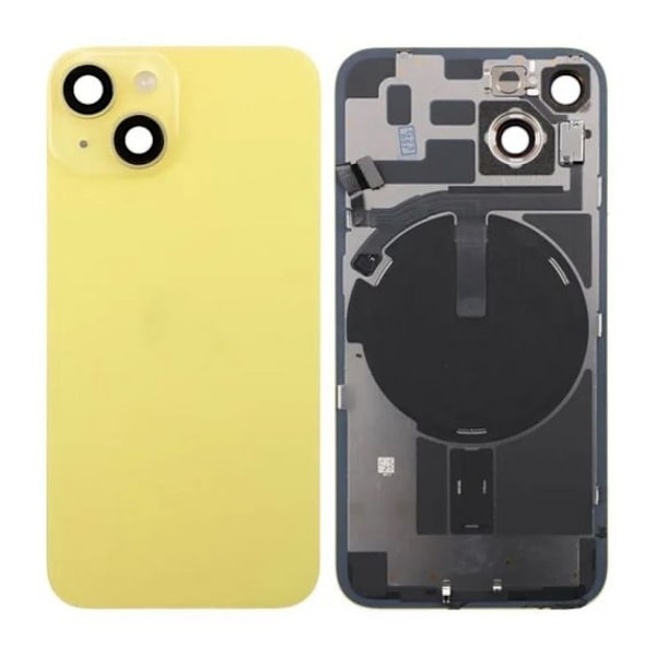 iPhone 14 Baksida Glas med lins samt tejp - Gul