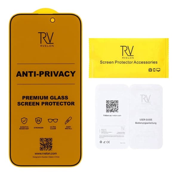 Screen Protector for iPhone 15 Pro – Full Cover Privacy Tempered Glass RV Bulk no frame