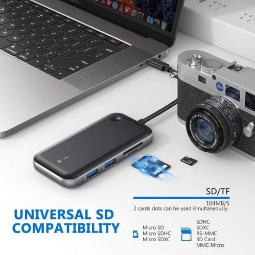 SiGN USB-C-hub + Bluetooth-mottagare 1080P - Svart Svart