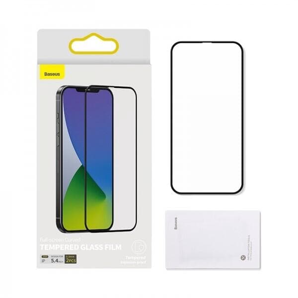 Baseus Heltäckande Skärmskydd Härdat Glas iPhone 12 Pro Max (Svart Ram) - 2-pack Svart