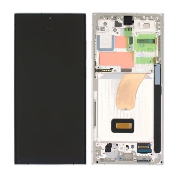 Original Samsung Galaxy S23 Ultra Skärm med LCD Display - Kräm Svart