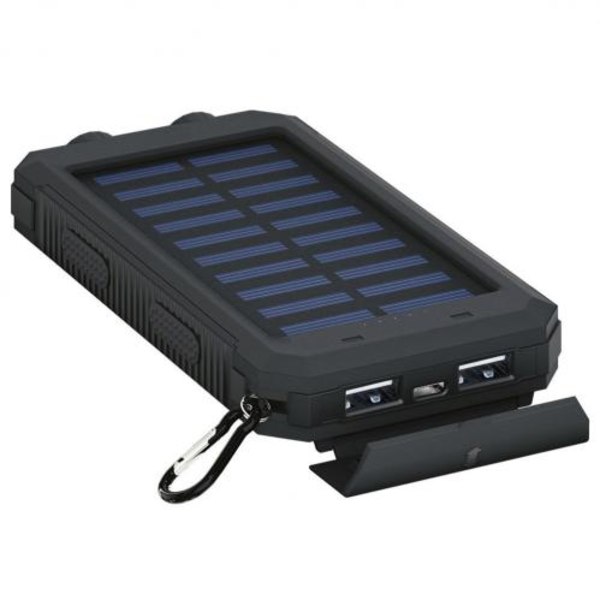 SiGN Powerbank med Solceller, 8000mAh - Svart