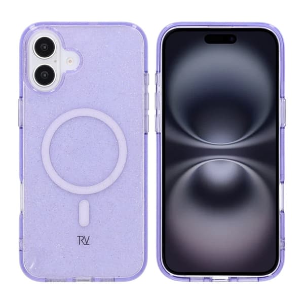iPhone 16 Plus Rvelon TPU Mobile Case with MagSafe - Glitter Purple