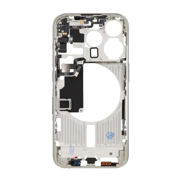iPhone 15 Pro Middle Frame with Small Parts OEM - Titanium White