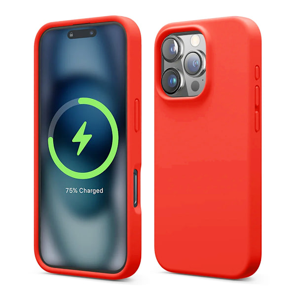 iPhone 16 Pro Mobile Case Silicone Magnet Rvelon - Red