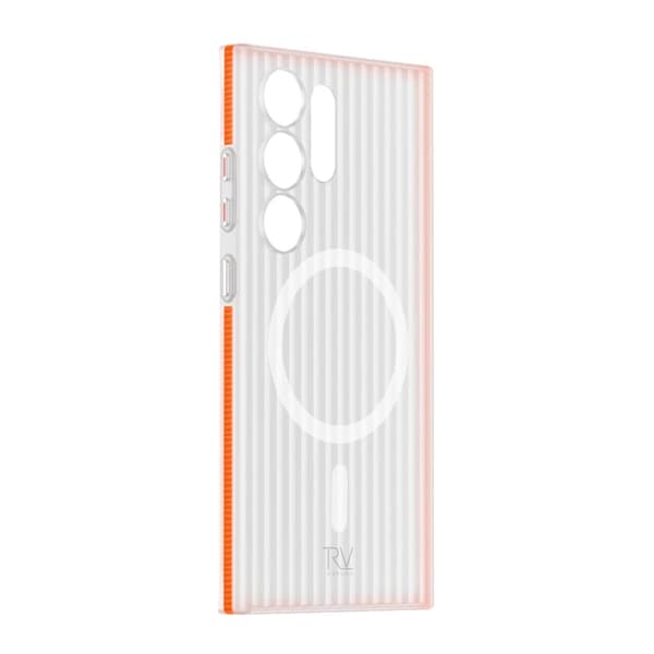 Samsung Galaxy S24 Ultra Mobile Case Corrugated with Magnet Rvelon - Orange