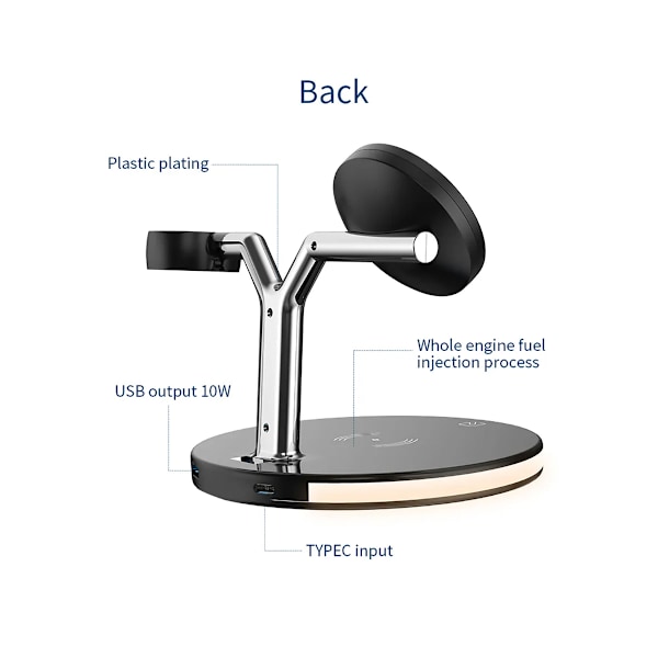 Trådlös 3-i-1 Laddstation 15W med PD & QC3.0