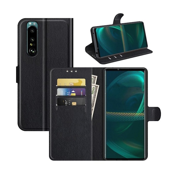 Sony Xperia 1 IV Plånboksfodral med Stativ - Svart
