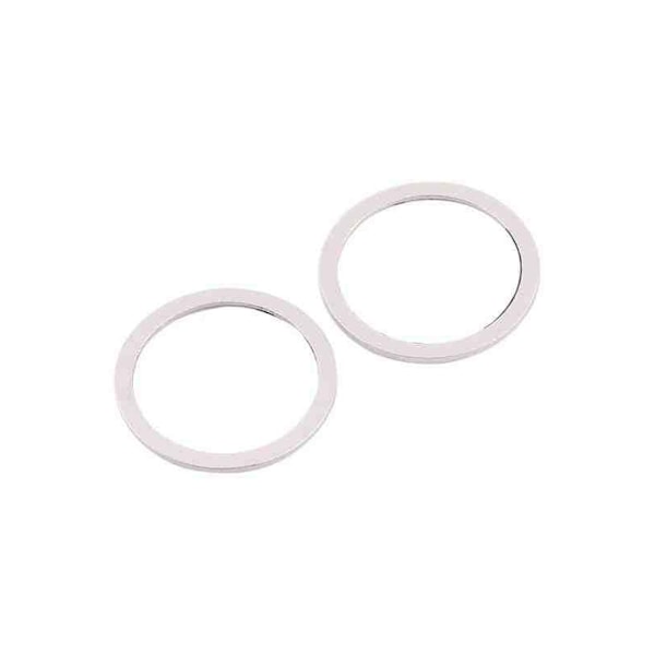 iPhone 12 Mini Linsskydd med Metallram - Vit (2-pack)