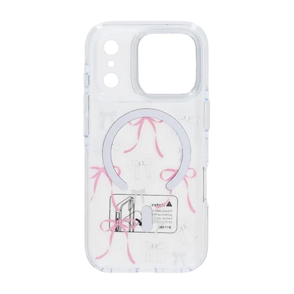 Case Magsafe for iPhone 17 Pro Max - Transparent with bow