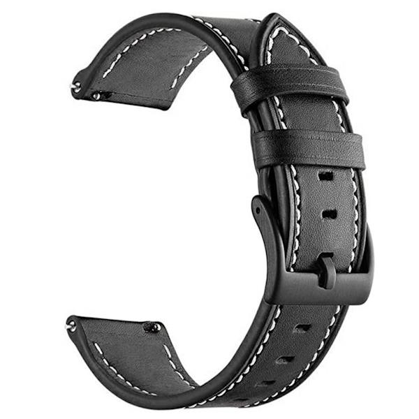 Garmin Forerunner 265 etc. Leather Watch Strap - Black