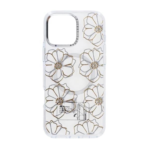 Case Magsafe for iPhone 16 Pro Max - Transparent with flowers