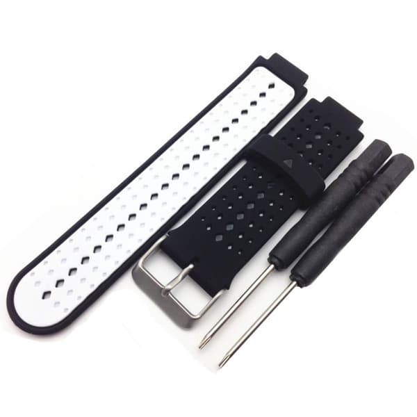 Garmin Forerunner 220/230/235/630/620/735 Watch Strap Silicone – Black/White