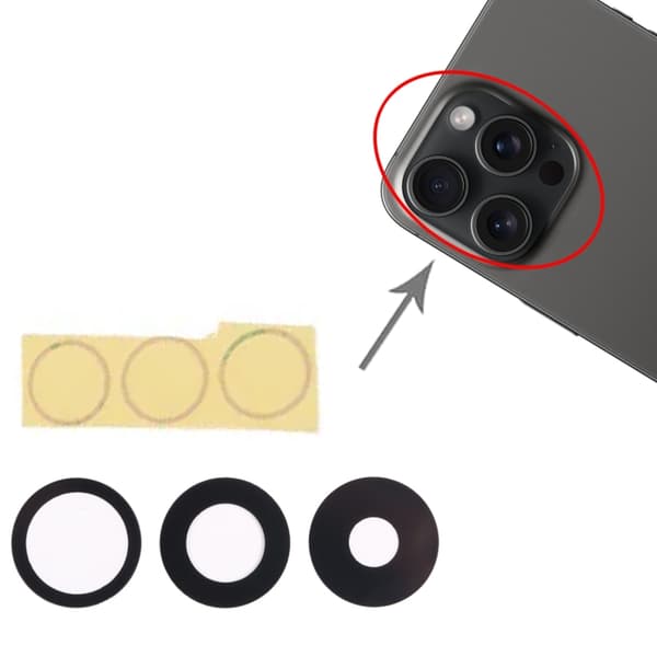 iPhone 15 Pro Camera Glass with Adhesive Tape