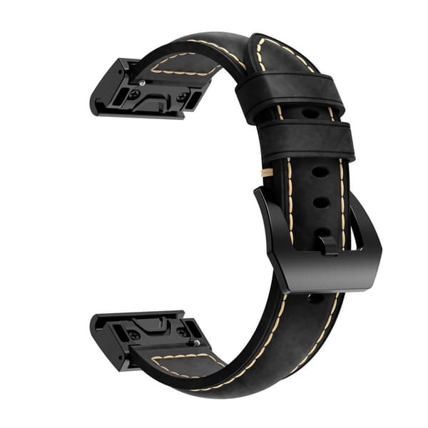 Garmin Fenix 5X Watch Strap in Genuine Leather - Black